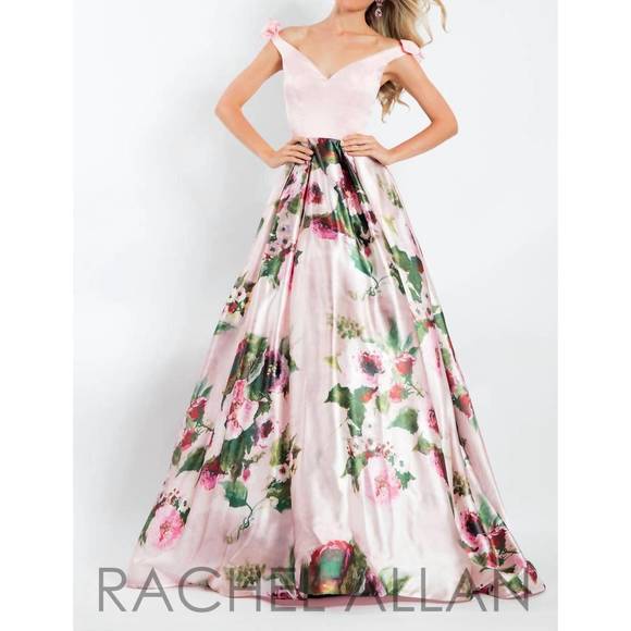 NEW RACHEL ALLAN long prom dress in pink